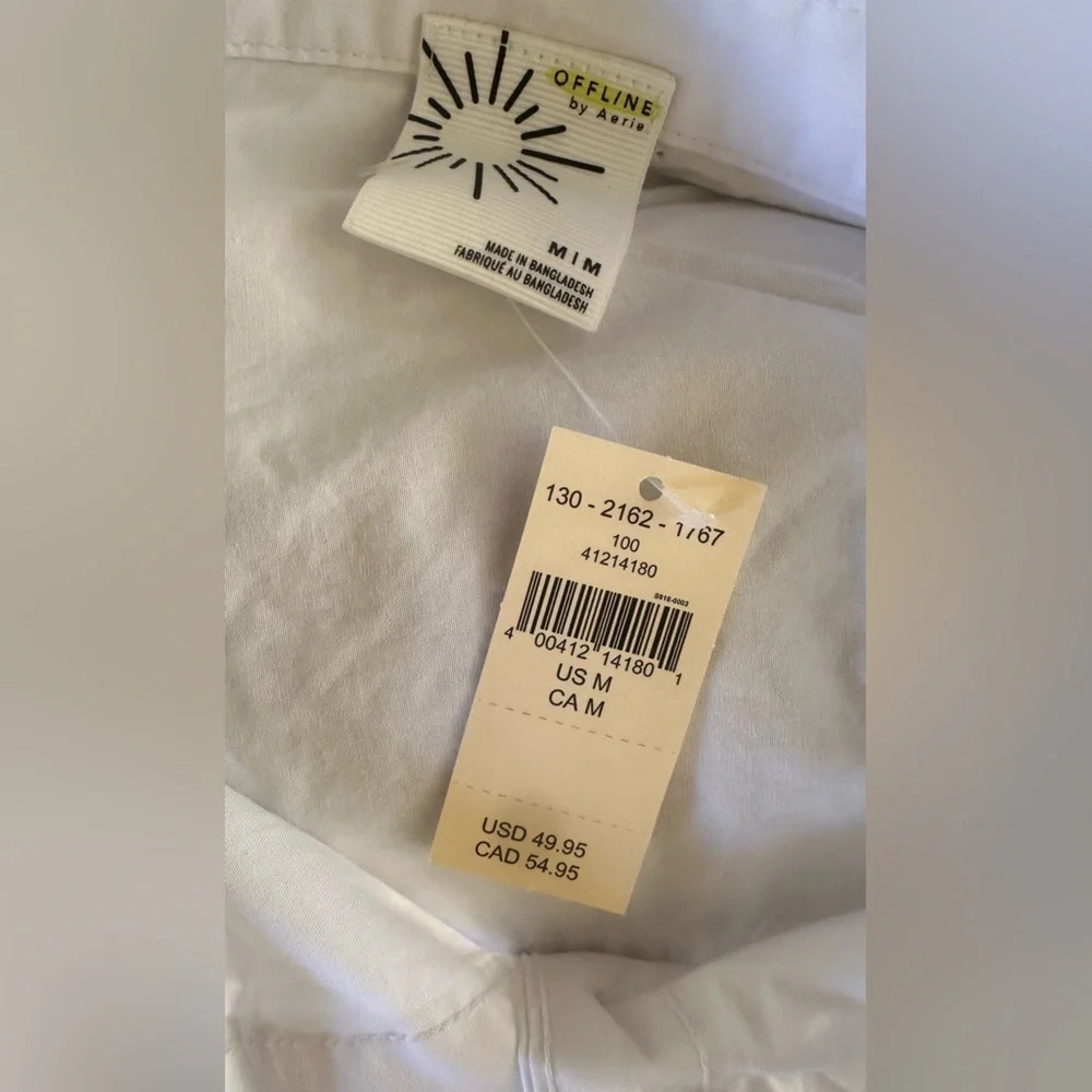 NWT OFFLINE Long Sleeve womens poplin Button Up Shirt Sz M casual, preppy - Picture 9 of 10